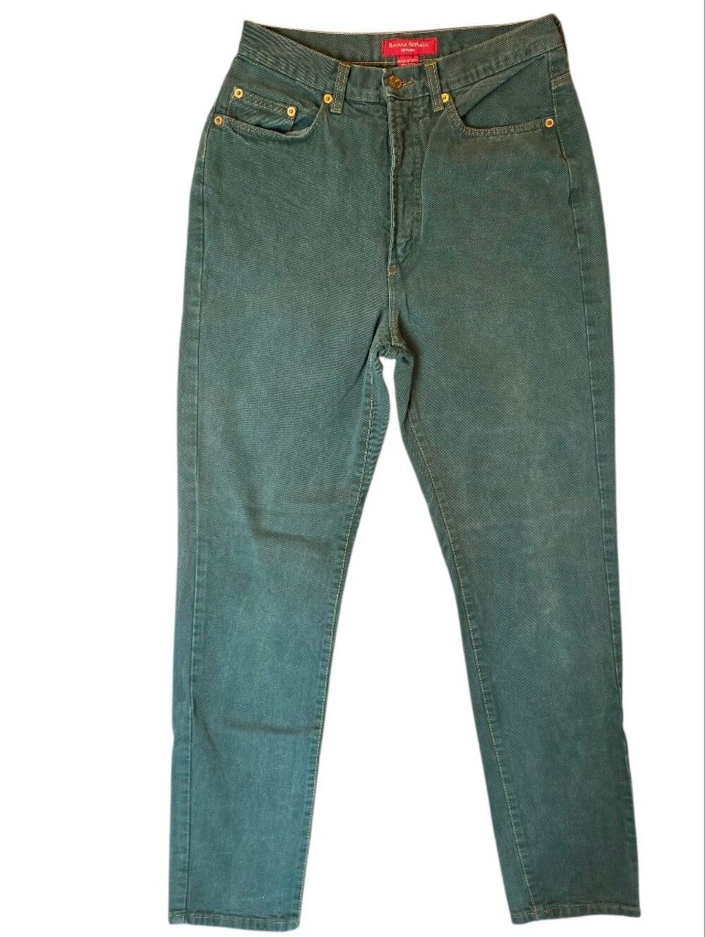 Banana Republic Vintage Made In Italy Womans Jeans 12 Green Denim High Waist